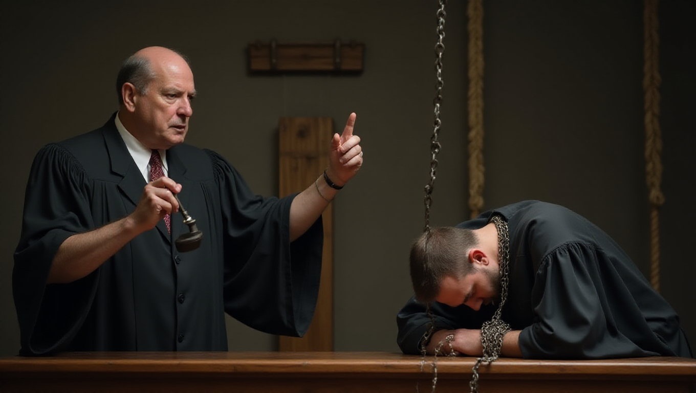 Illustration pour le mot 'condamner'