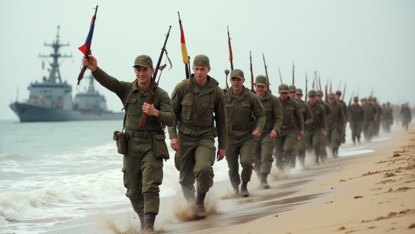 Illustration pour le mot 'débarquement'