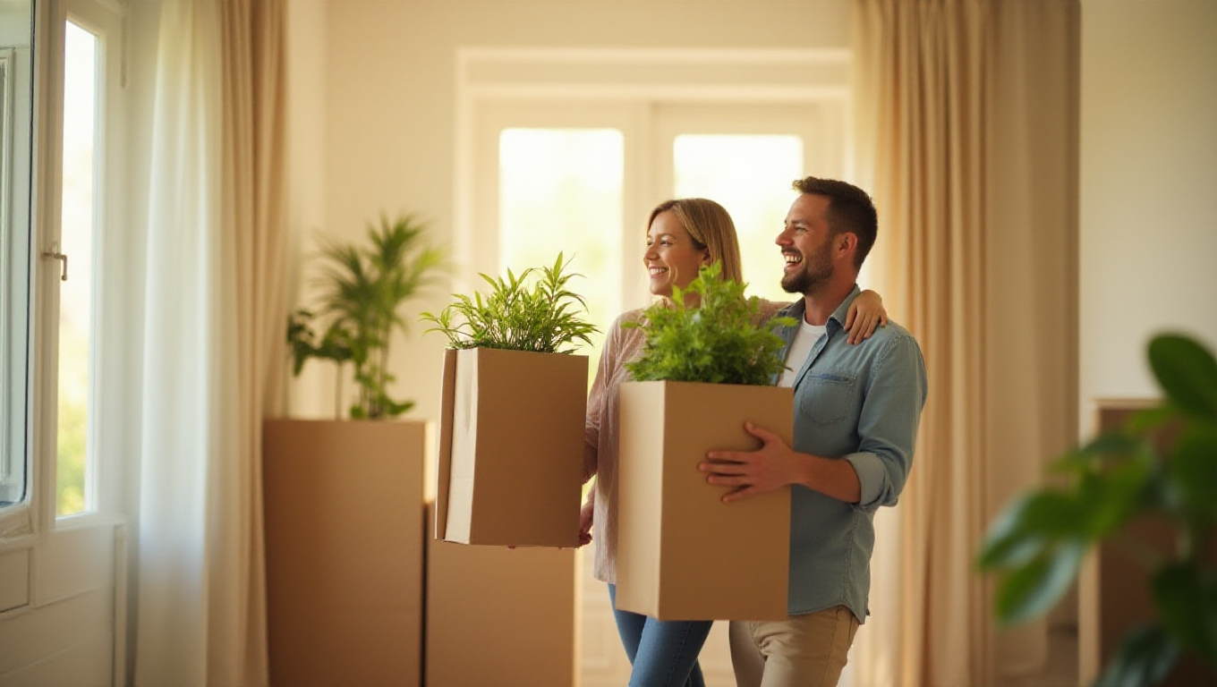 Illustration pour le mot 'emménager'