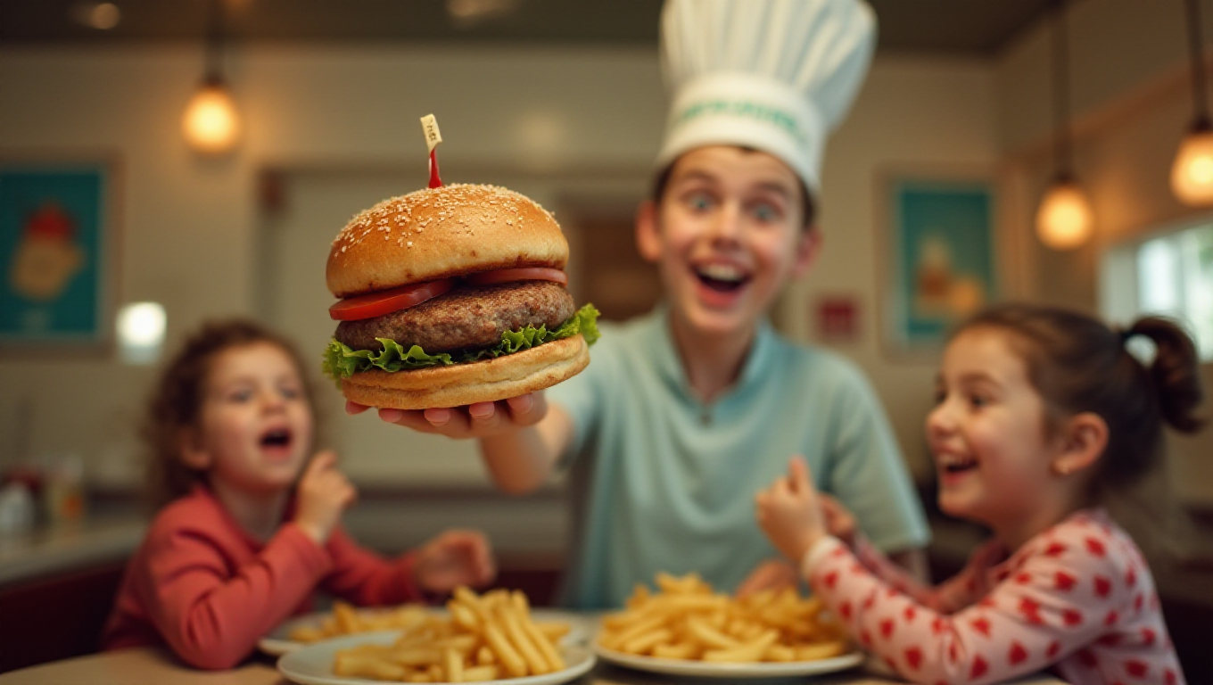 Illustration pour le mot 'hamburger'