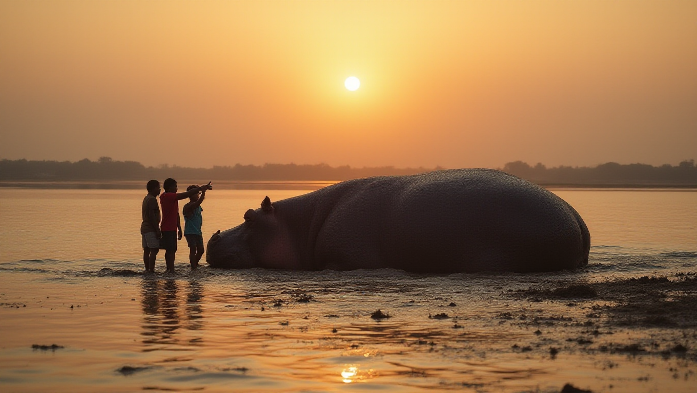 Illustration pour le mot 'hippopotame'