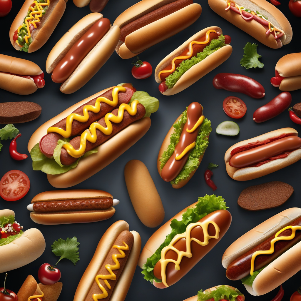 Illustration pour le mot 'hot-dog'