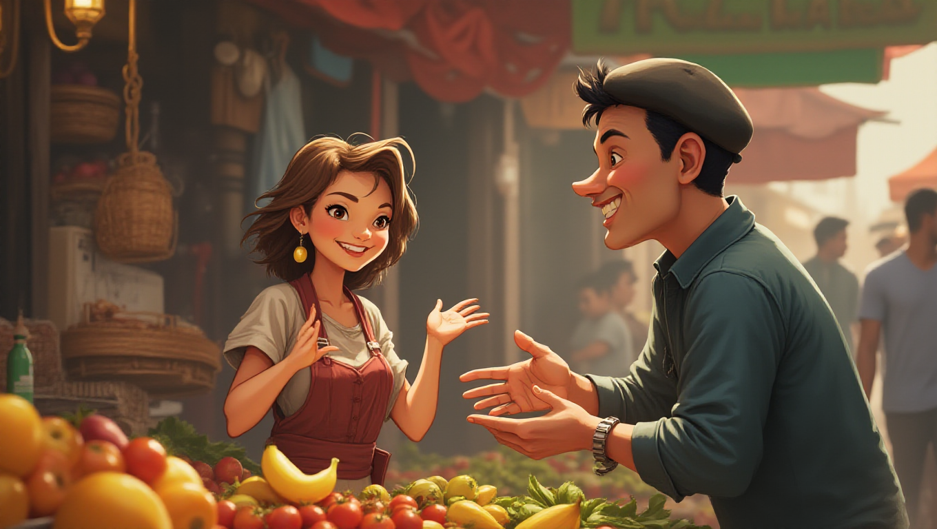 Illustration pour le mot 'marchander'