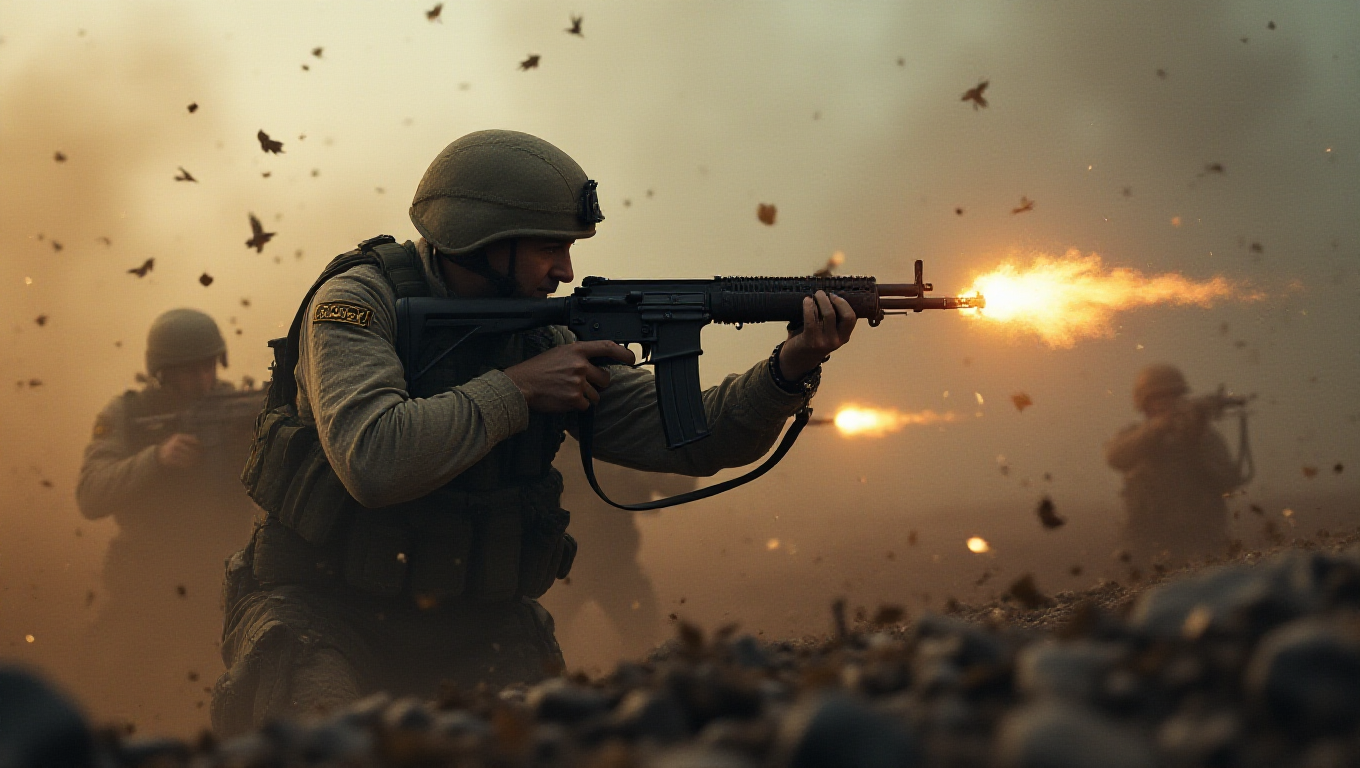 Illustration pour le mot 'mitrailleur'