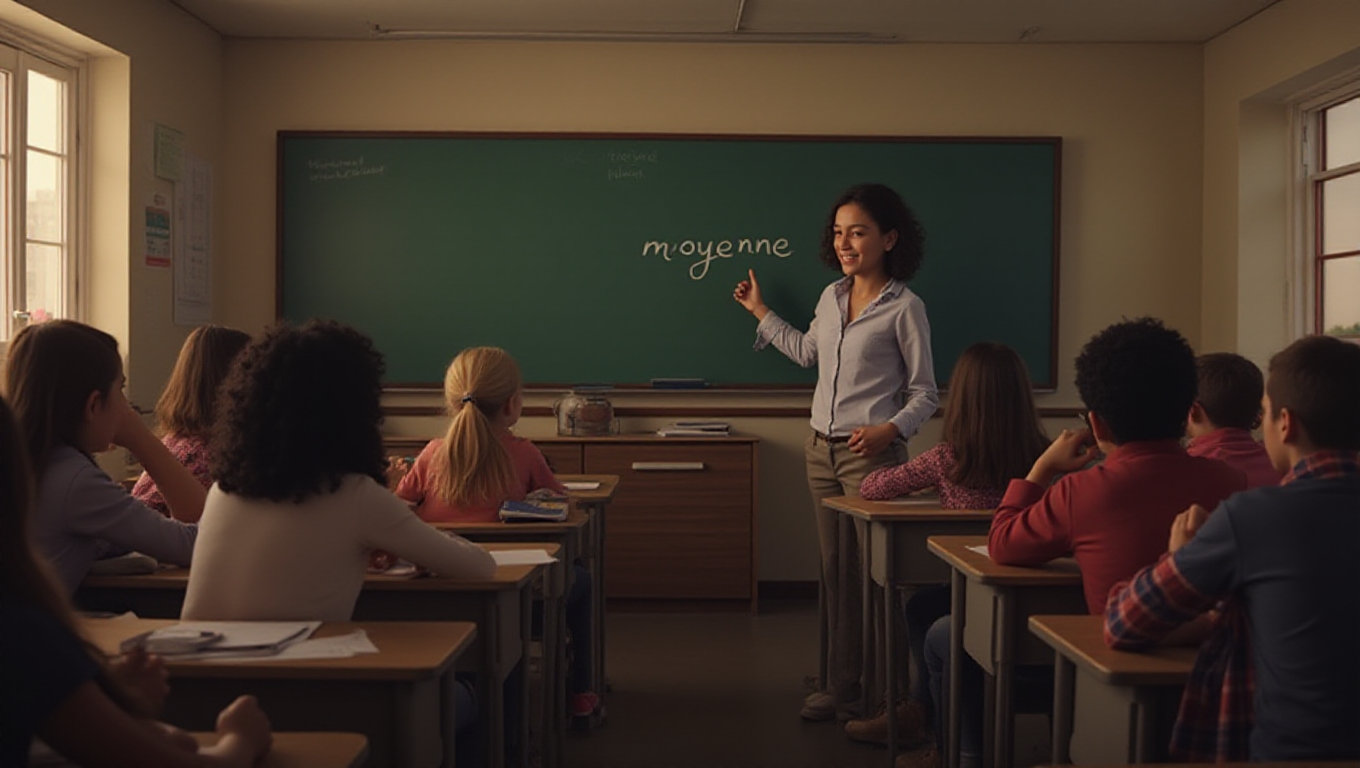 Illustration pour le mot 'moyenne'