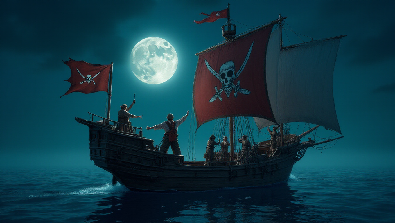 Illustration pour le mot 'pirater'