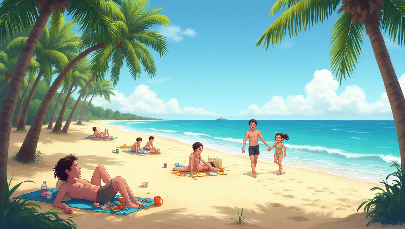 Illustration pour le mot 'plage'